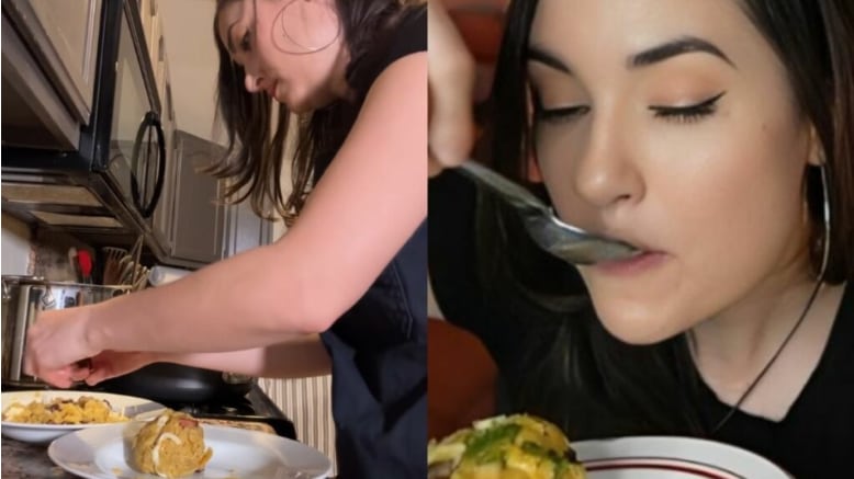 Sasha Grey preparando un bolón de verde