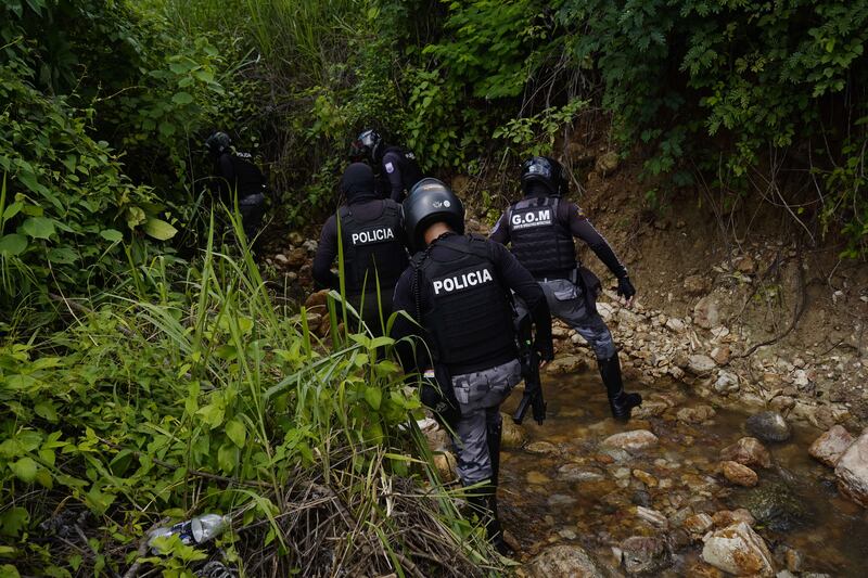 Guayaquil, viernes 07 de marzo del 2025
La Policía en conjunto con las fuerzas Armadas allanaron varias viviendas del plan habitacional Sueño Guayaquileño, que según denuncias esta "tomado" por el GDO de los Tiguerones. en la gráfica la Policía rastrea la zona donde ese encontró maleta con armas
Fotos: César Muñoz/API