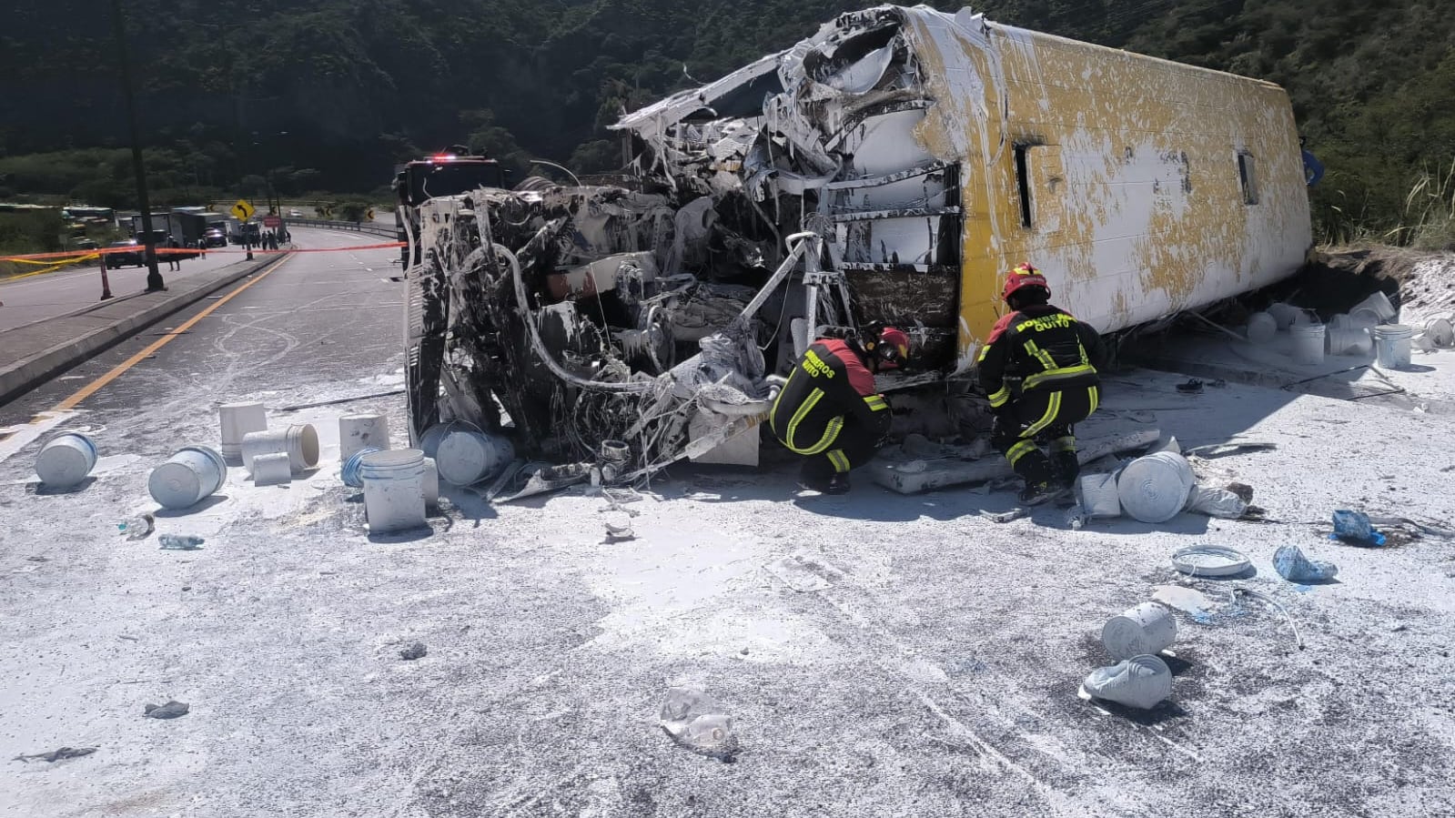 Accidente en la Panamericana Norte en Quito
