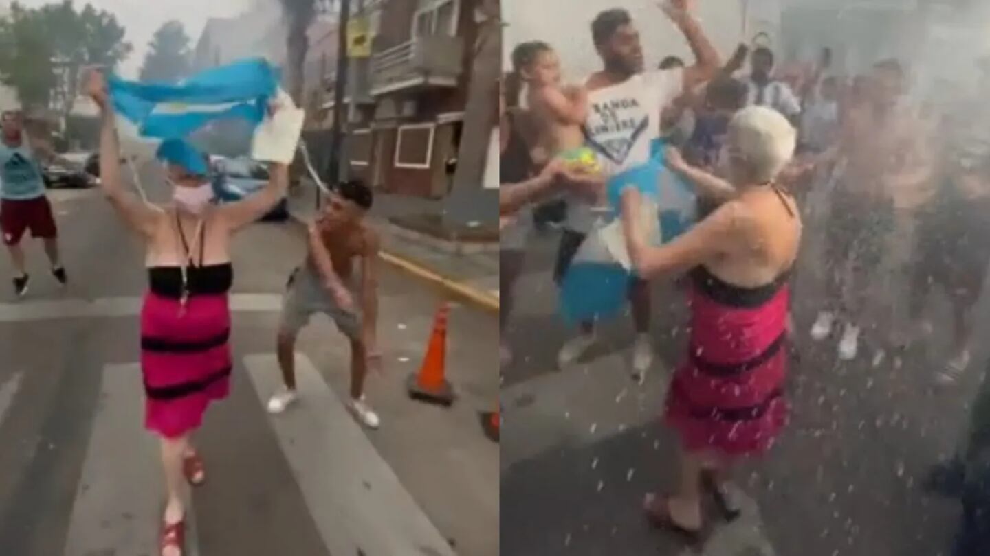 Abuela se vuelve viral al celebrar argentina