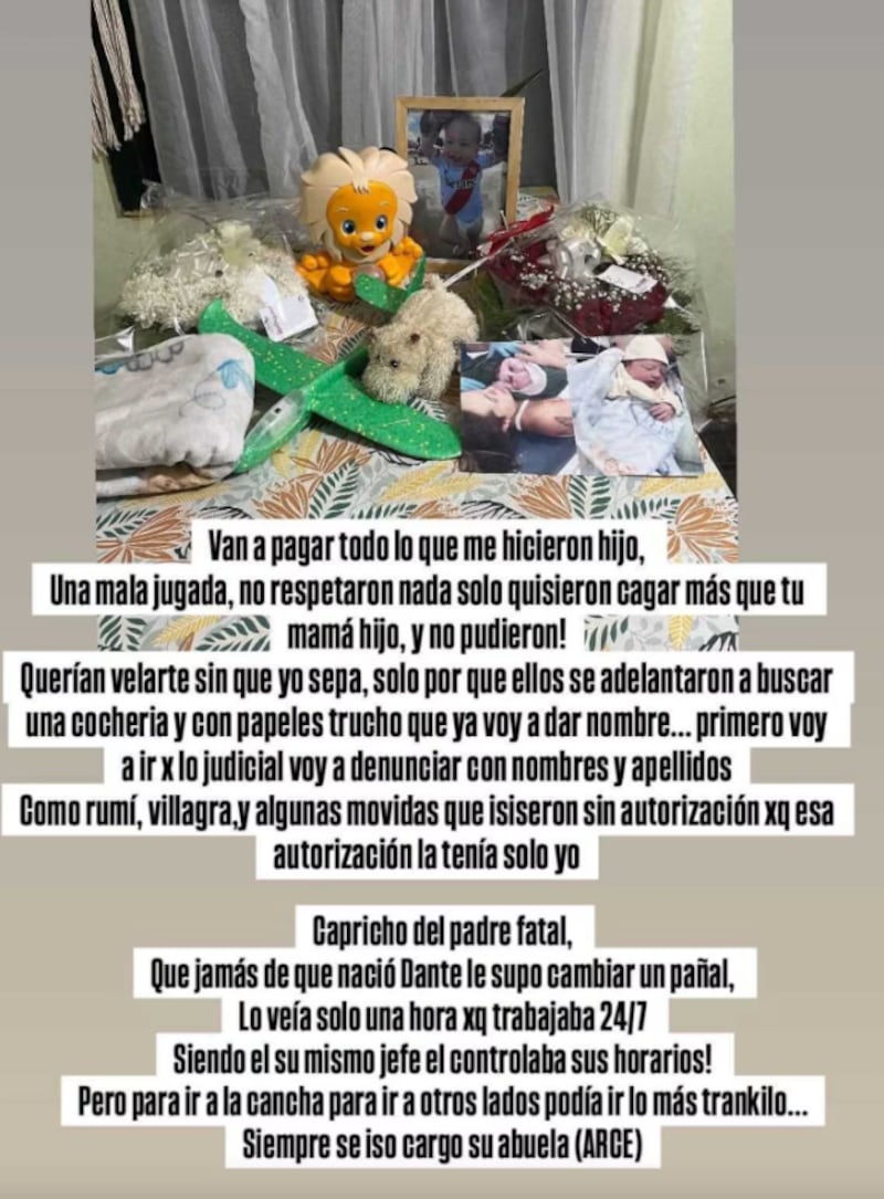 Tragedia en Argentina, el mensaje de la madre de bebé murió tras atragantarse con una uña postiza