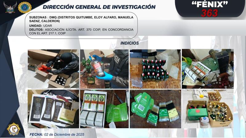 Fabricaban licor adulterado y lo hacían pasar como botellas de marcas reconocidas en Quito. Imagen: Cortesía