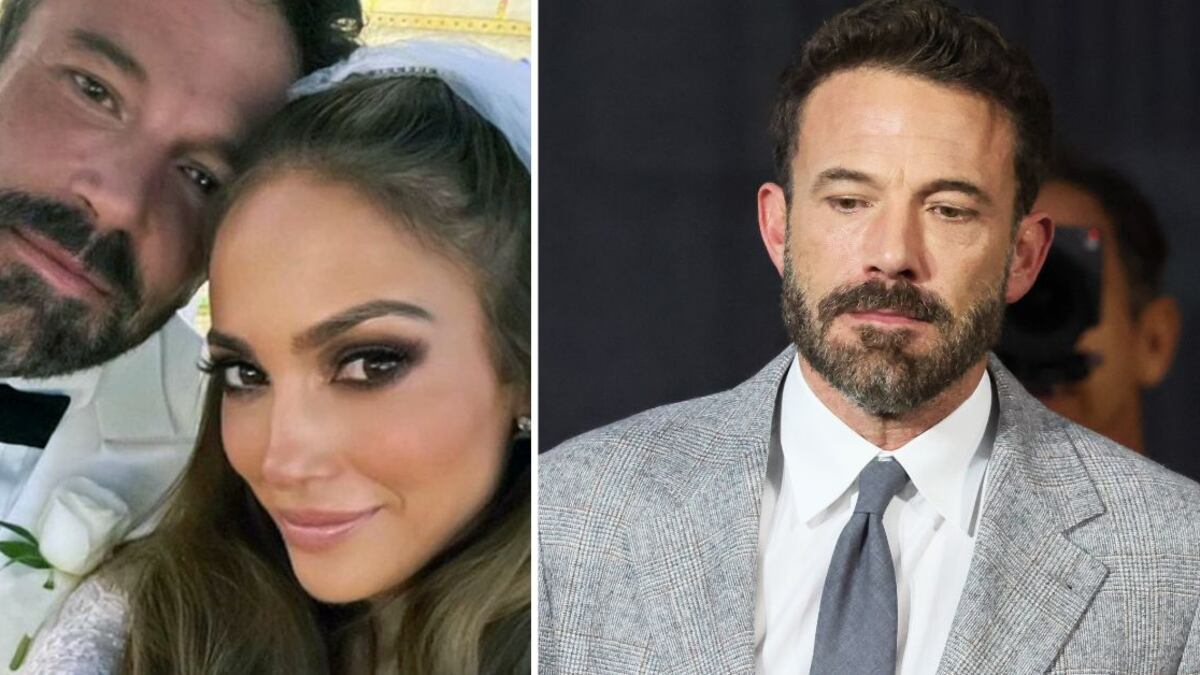 Jennifer López y Ben Affleck cara feliz