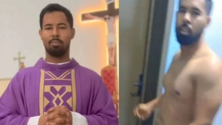 El religioso fue encontrado sin camisa acompañado de una joven dentro de la iglesia