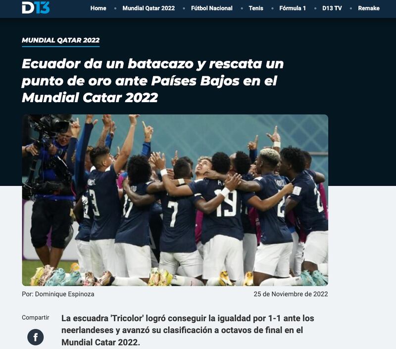 Ecuador y Países Bajos empatan, donde Ecuador fue superior