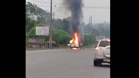 Patrulla estalla en vía de la Costa