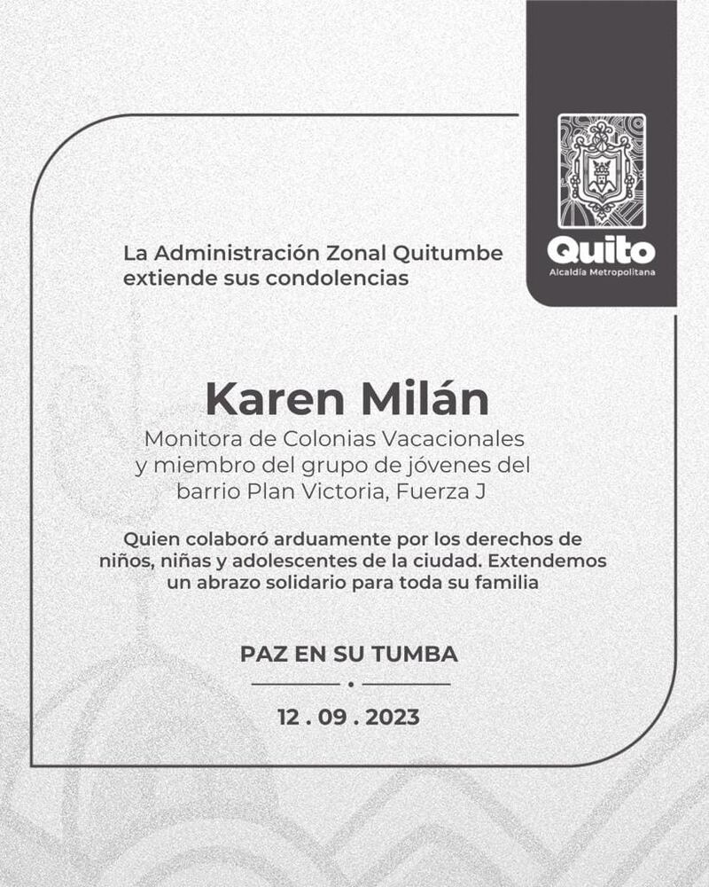 ¡Justicia para Karen! ¿Quién era la joven asesinada dentro de su casa en Guamaní, sur de Quito?