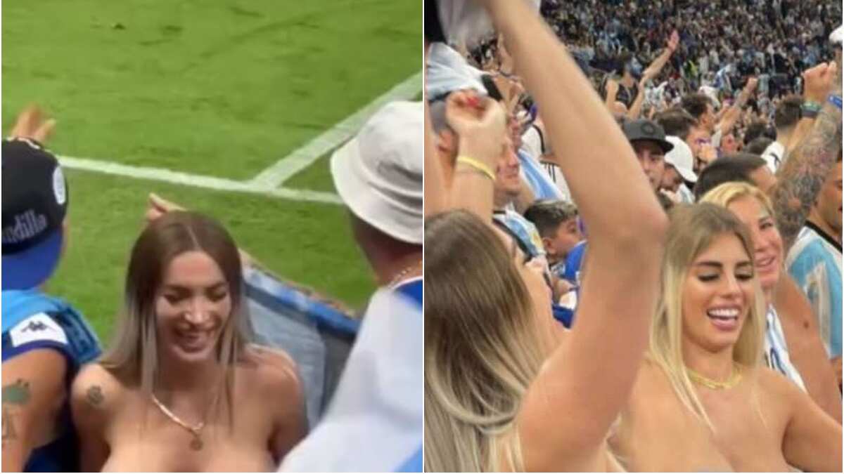 Fueron dos las argentinas en toples en pleno estadio de la final de Qatar 2022