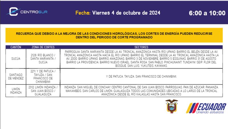 Cortes de luz en Cuenca el 4 de octubre