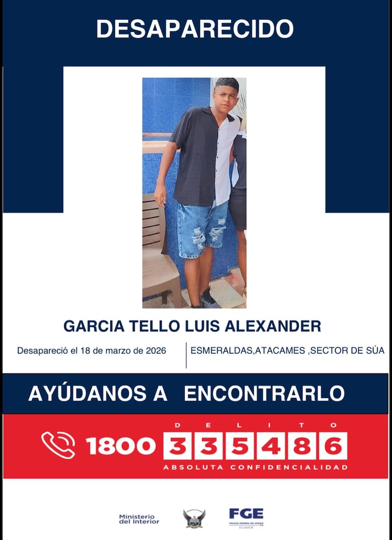 Luis Alexander García Tello, quien había desaparecido el 18 de marzo