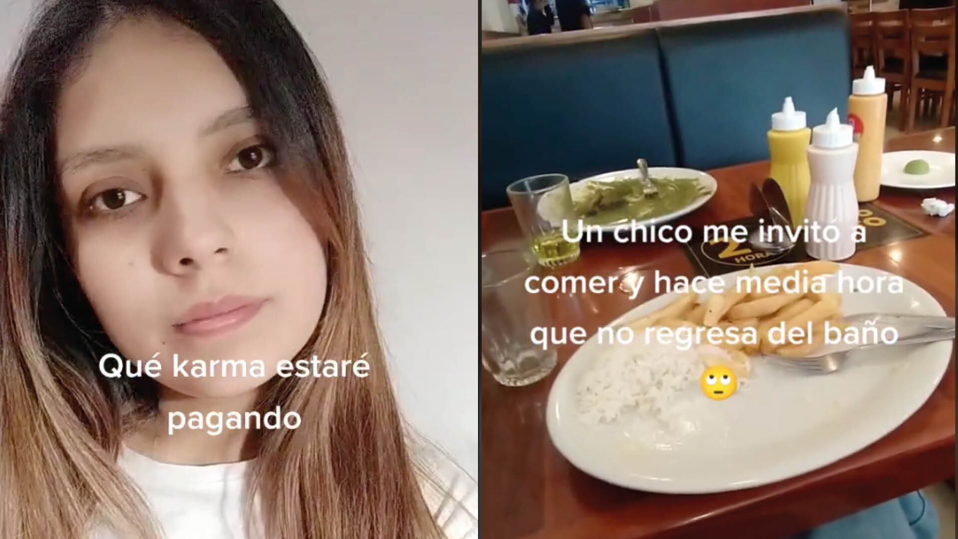"¿Qué karma estaré pagando?": Chica publicó que su cita fue al baño y nunca regresó por decirle que eran 'solo amigos'