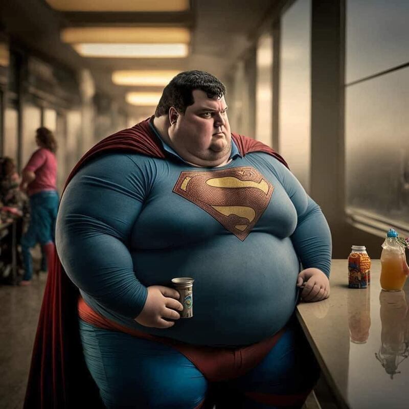 Superman obeso según inteligencia artificial