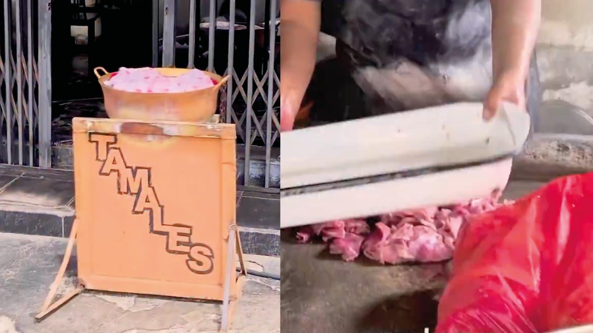 Mezclaban la carne con trapos sucios y jabón de ropa en un restaurante de tamales
