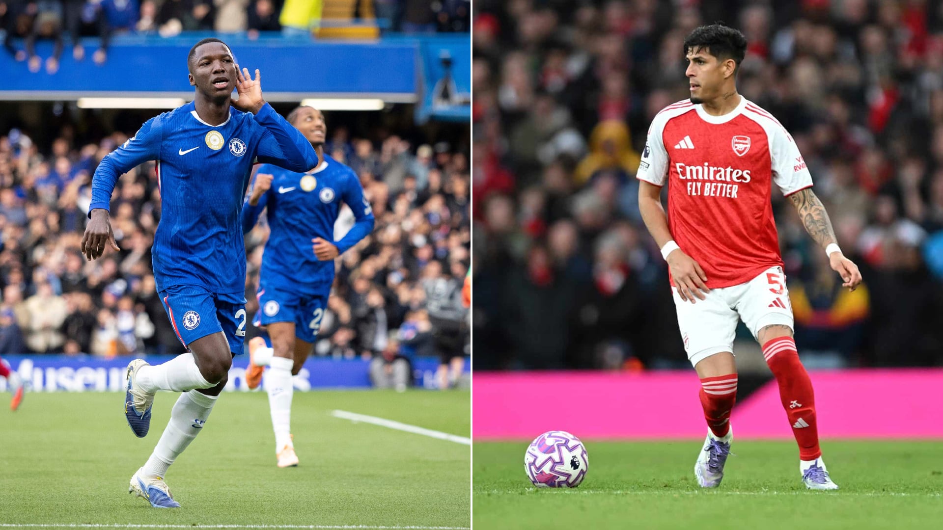 Moisés Caicedo y Piero Hincapié en la Premier