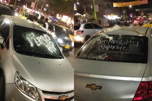 Mujer le destrozó el carro a su expareja tras haber descubierto infidelidad: hasta le escribió “perro hp” en los vidrios rotos