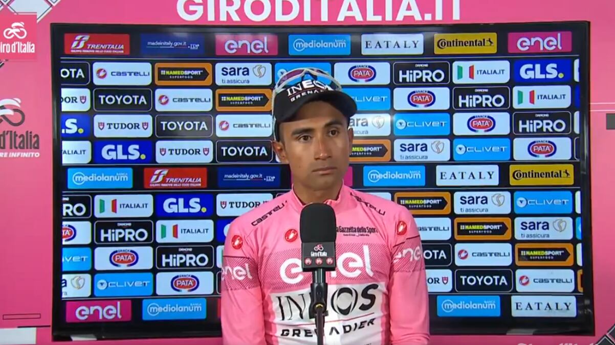 Jonathan Narvaez tras ganar el Giro de Italia