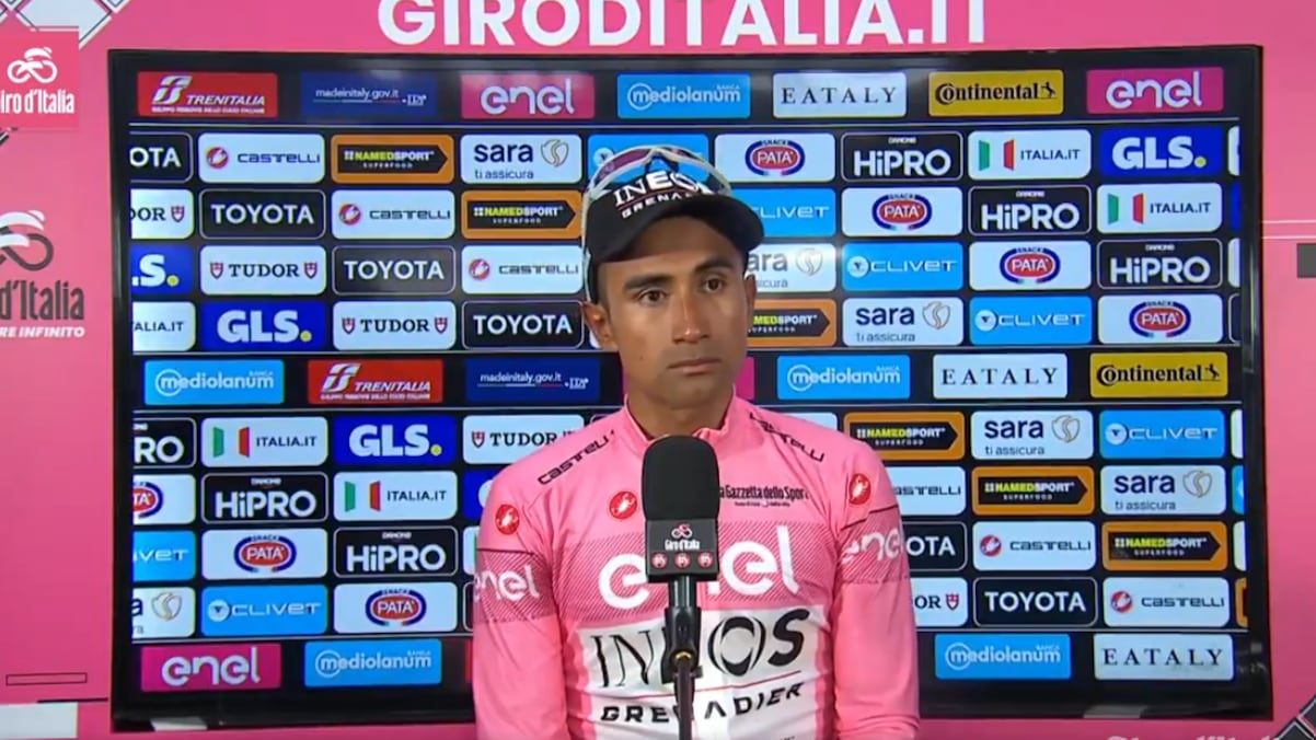 Jonathan Narvaez tras ganar el Giro de Italia