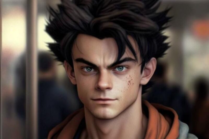 Goku, retratado según la Inteligencia Artificial