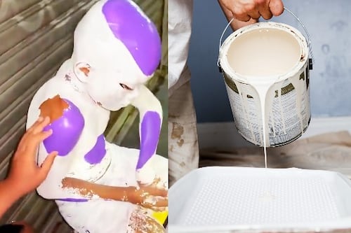 ¡De no creer! Lo pintaron con látex para un disfraz y no pudieron quitárselo