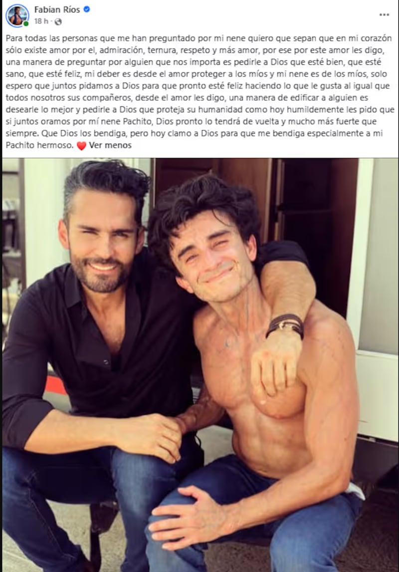 “Oren por mi Panchito”: el emotivo mensaje de Fabián Ríos a actor de ‘Sin senos sí hay paraíso’