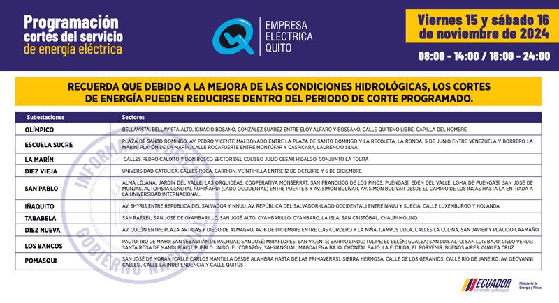 SECTOR INDUSTRIAL VIERNES 15 Y SABADO 16 DE NOVIEMBRE