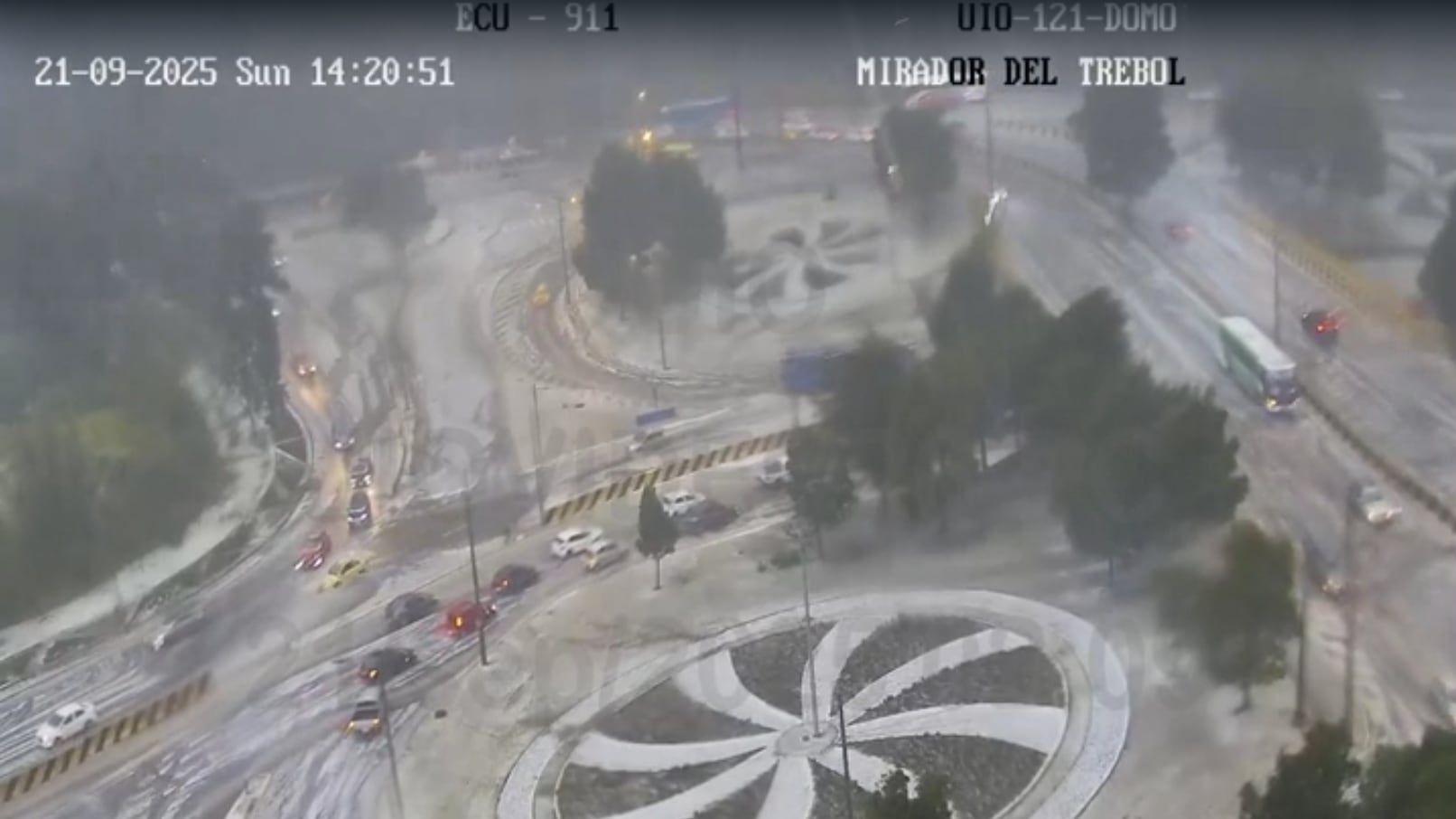 Lluvia y granizo en El Trébol