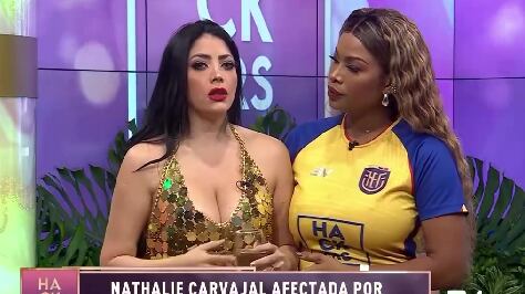 Nathalie llora en pleno programa de Ecuavisa