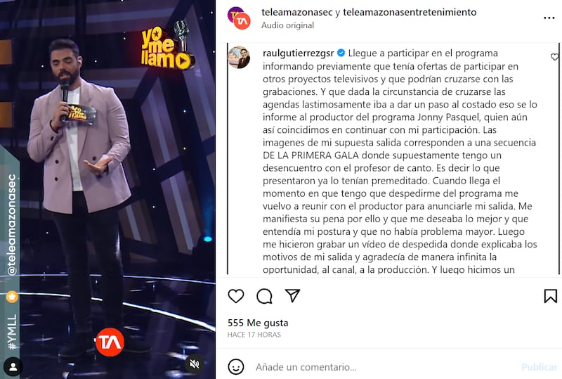 Captura de pantalla de comentario de Raúl Gutiérrez