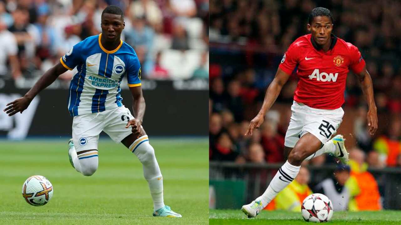 Moisés Caicedo con el Brighton y Antonio Valencia con el Manchester United