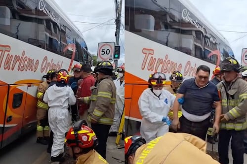 ¡Cuenca! Chofer de bus se quedó atrapado debajo de su unidad, así lo rescataron
