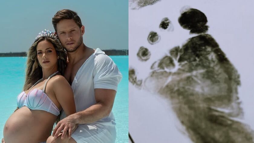 Kimberly Cedeño y Julián Campos celebran la llegada de su hija Julieta.