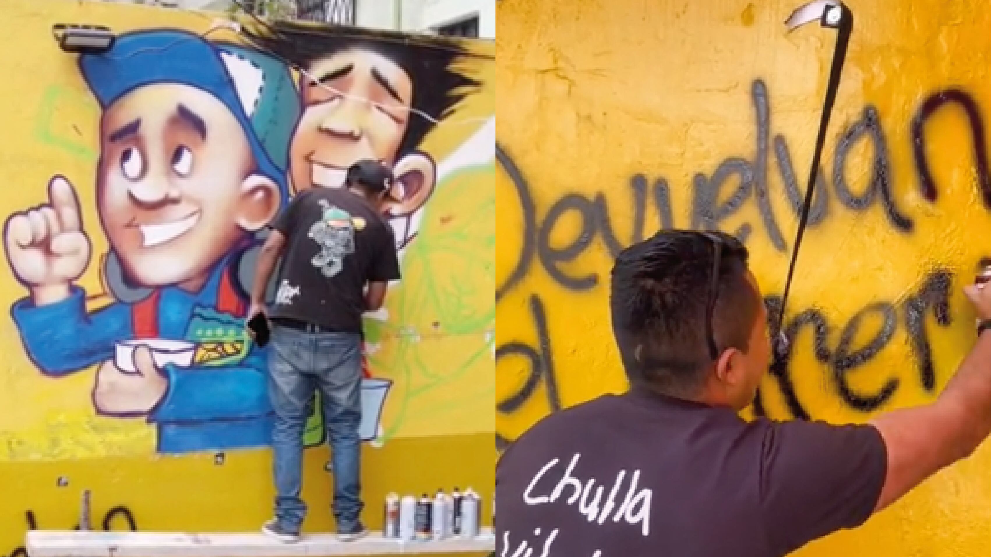 Roban hasta letrero de local de comida en Quito