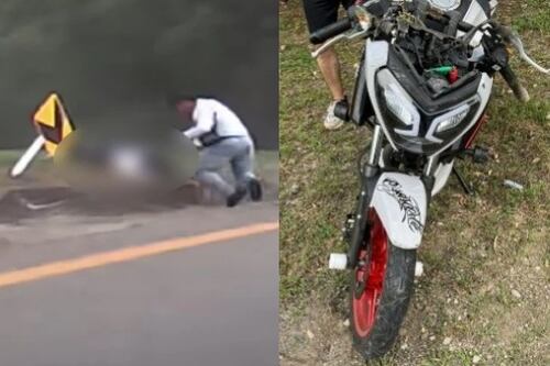 Video: Iba como acompañante en moto y murió tras salir volando