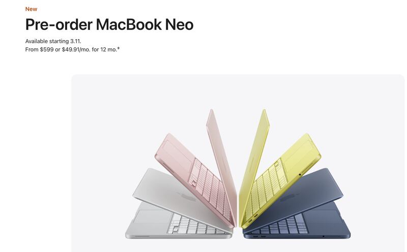 Apple lanzó la MacBook más económica en su historia, la MacBook Neo