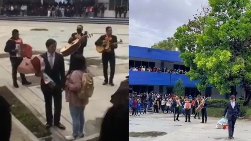 ¡Soldado caído! Estudiante rechazó mariachis y flores por su primer día de clases