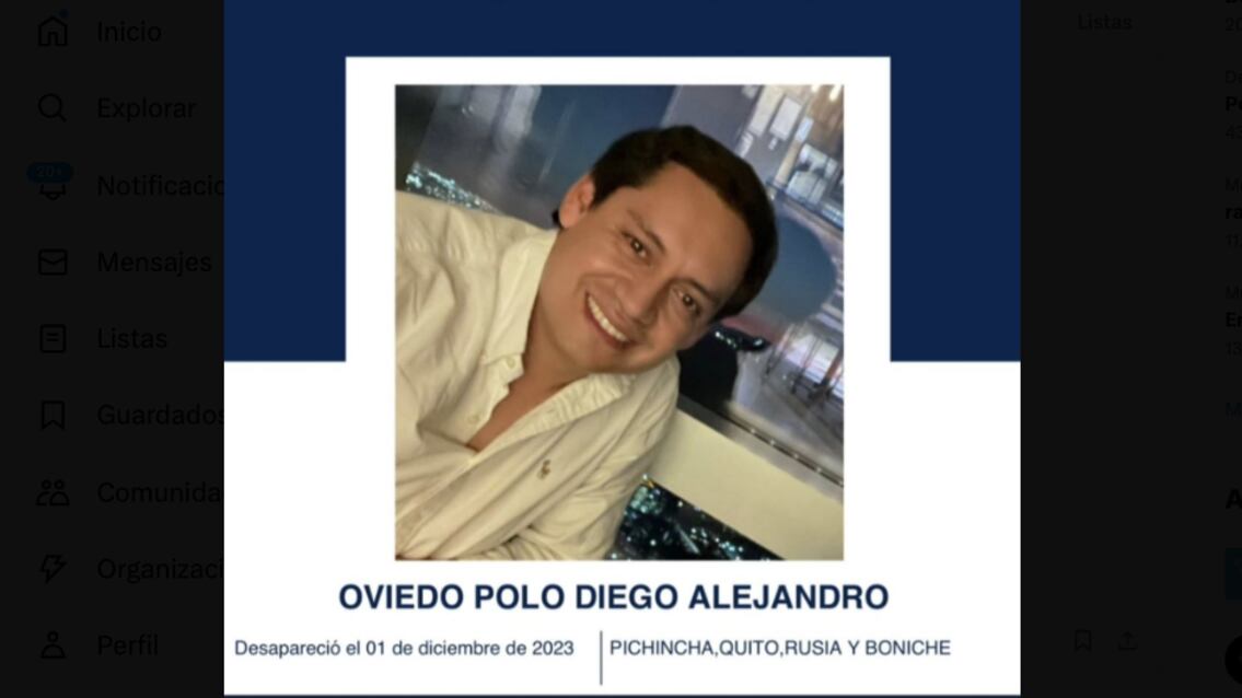 Abogado Diego Alejandro Oviedo Polo fue localizado pero su estado de salud es grave: Está en UCI