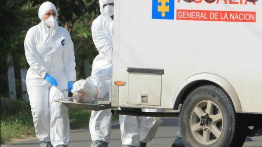 Levantamiento de cadáver de la Fiscalía General de la Nación.