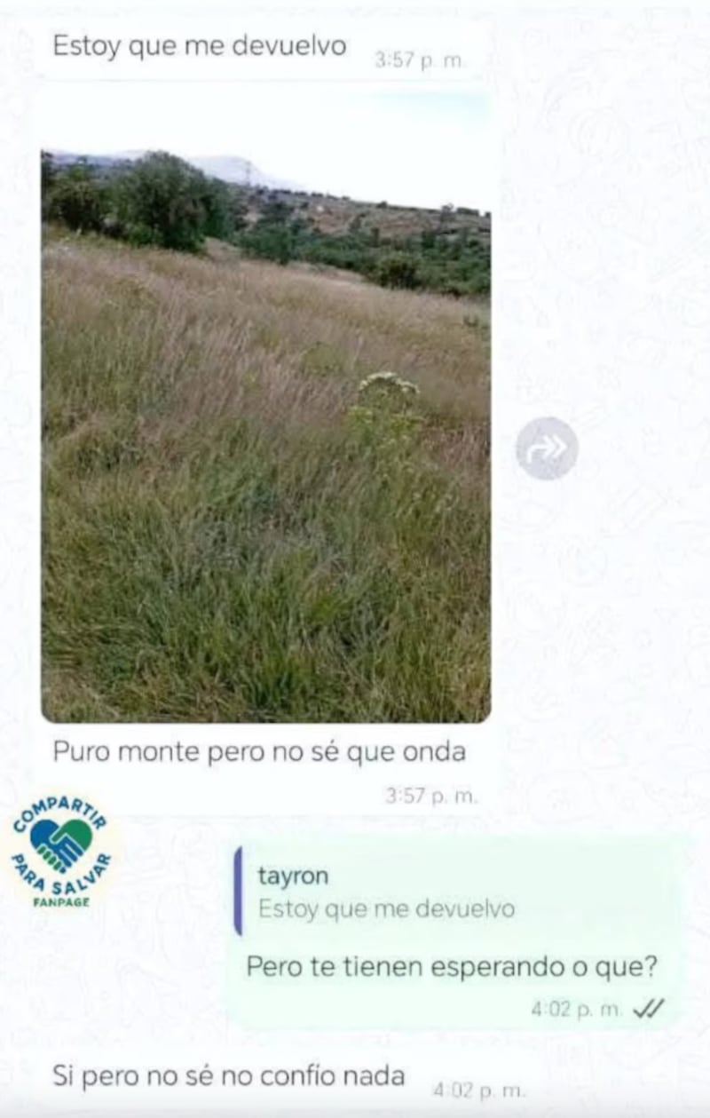 Los últimos mensajes que envió el venezolano Tyron Paredes Gamboa antes de desaparecer en el Estado de México