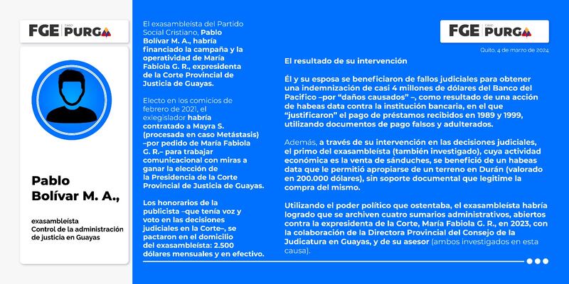 El rol de Pablo Muentes en el Caso Purga.