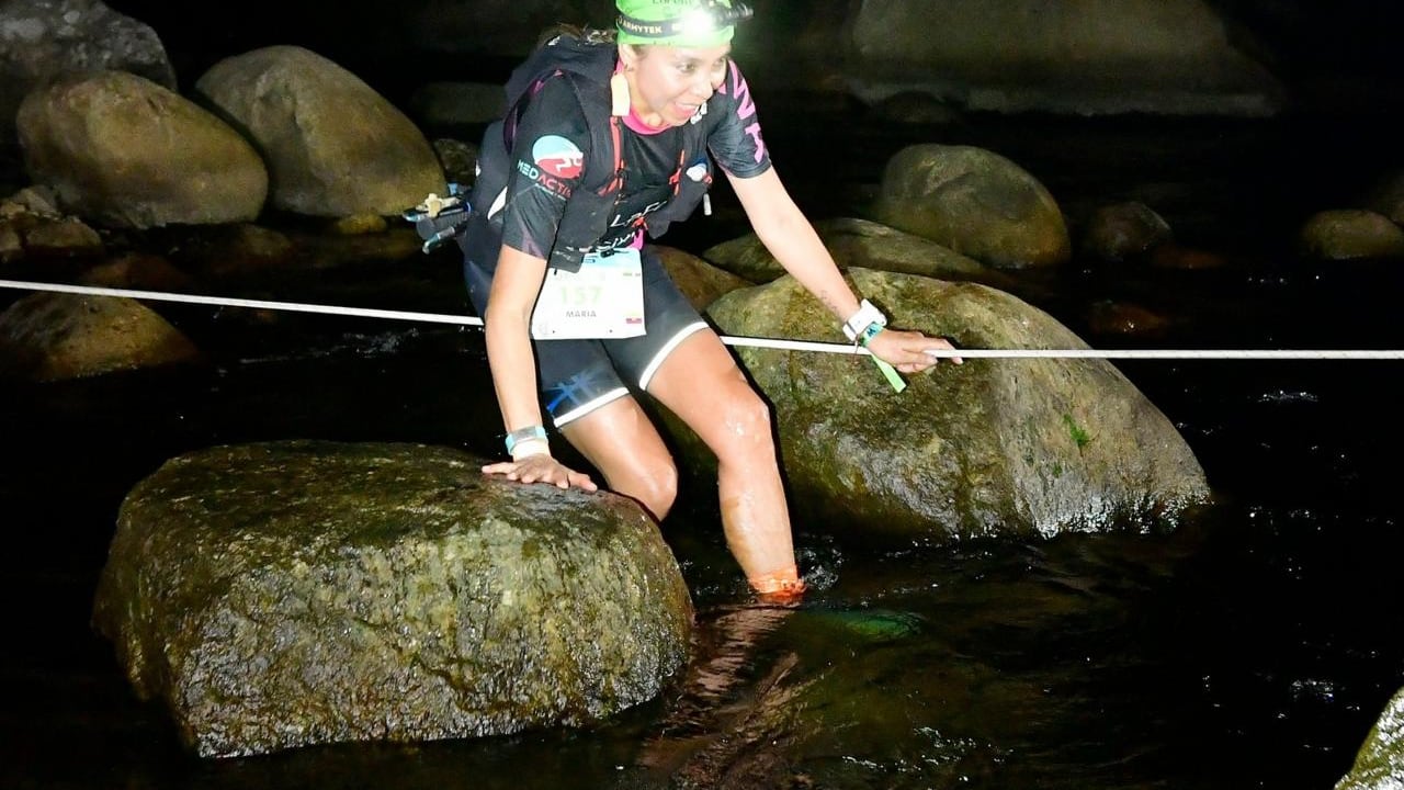 La atleta quiteña, Fernanda Gavilánez, durante uno de sus retos deportivos.