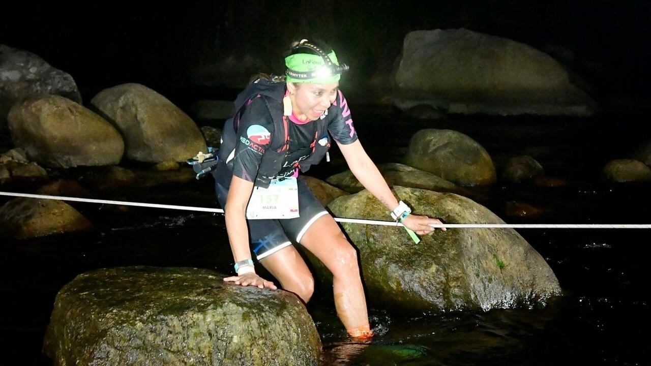 La atleta quiteña, Fernanda Gavilánez, durante uno de sus retos deportivos.