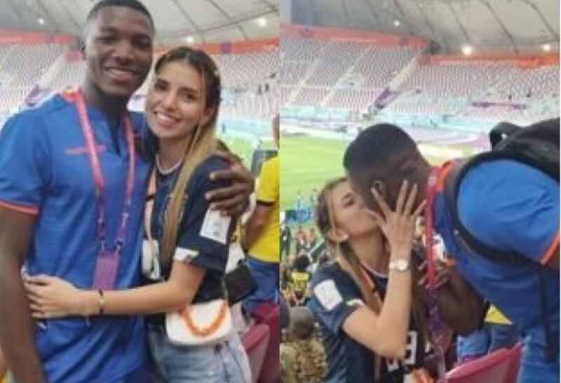 Moisés Caicedo y su novia Paola Salazar