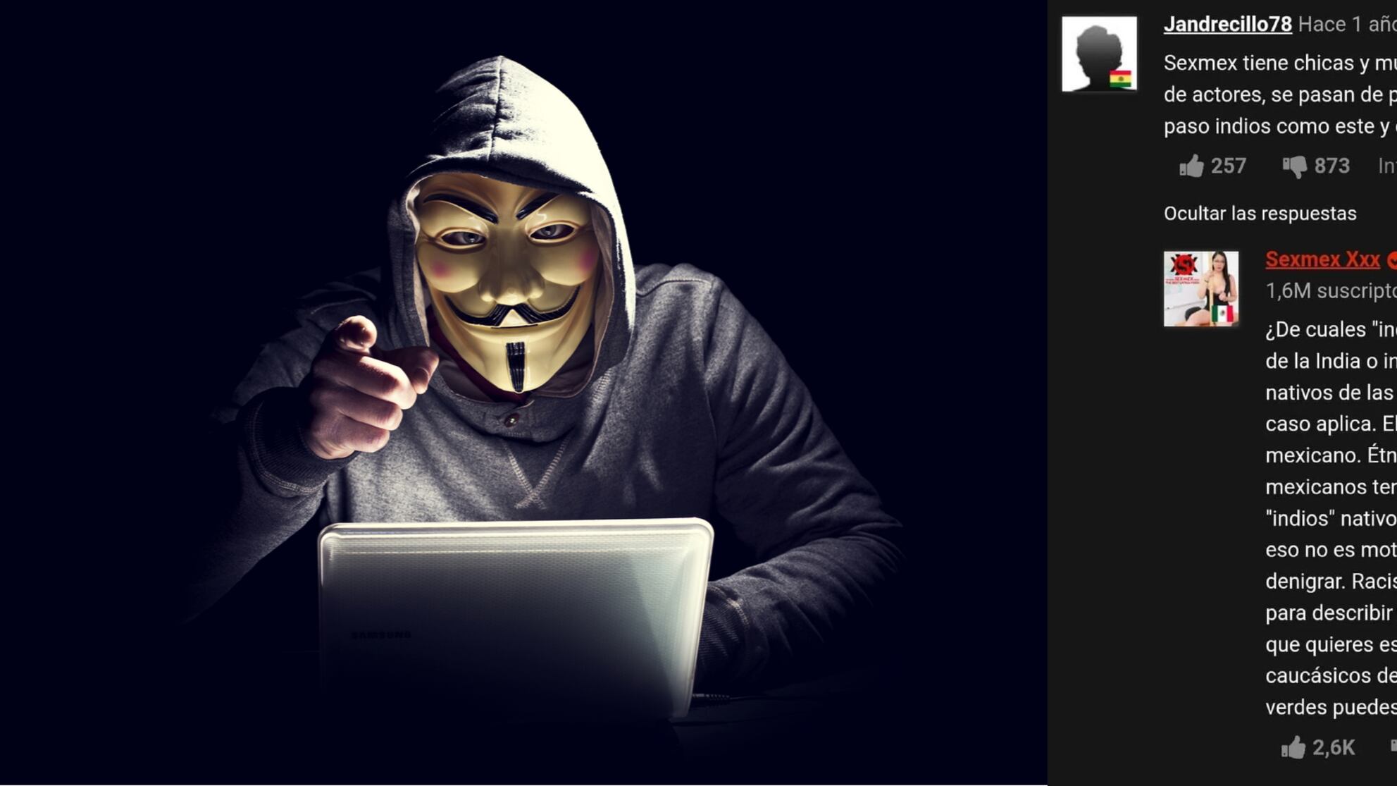 Comentario en sitio de adultos