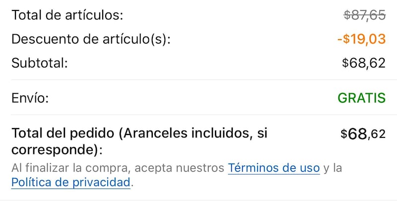 Aranceles en Temu.