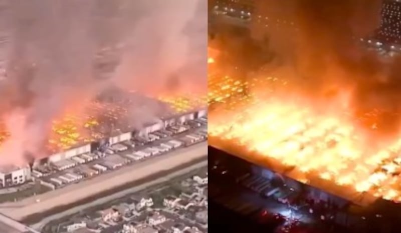 Empleado fue detenido tras incendiar un almacén de papel higiénico en California.