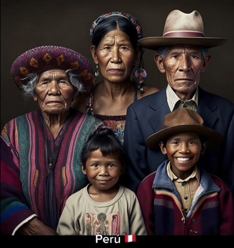 La IA creó la familia peruana