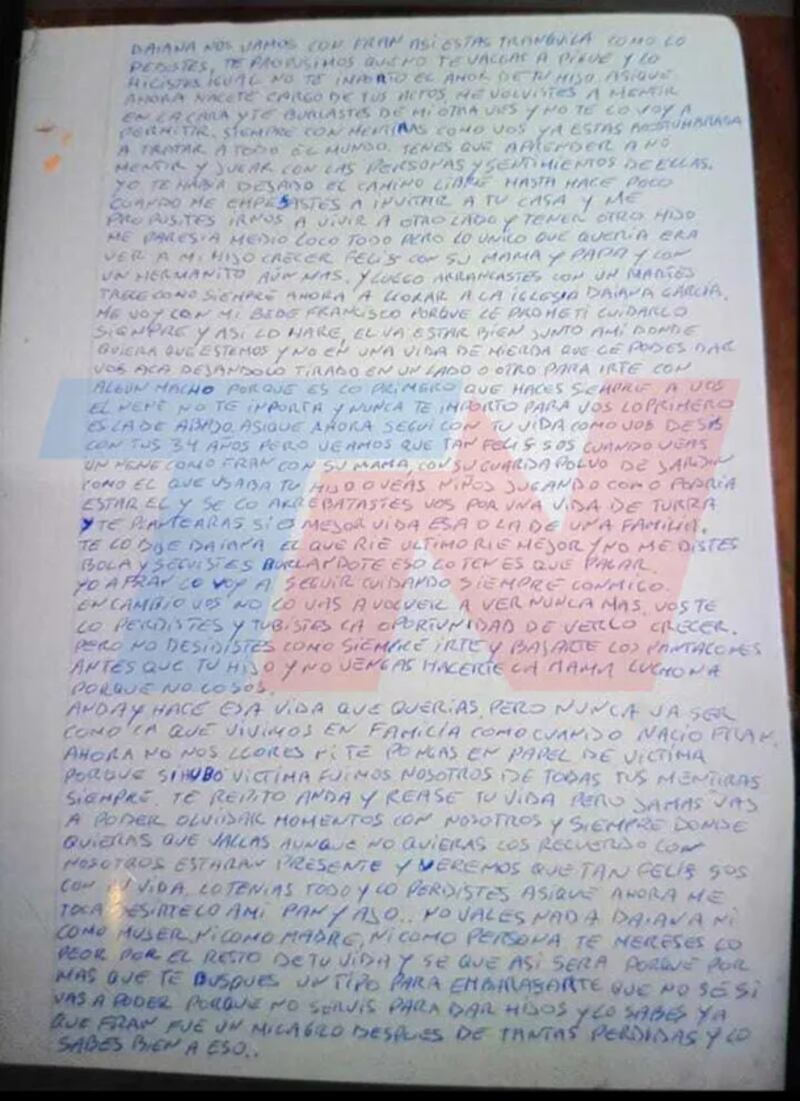 Carta de despedida - Fuente: Foto de X