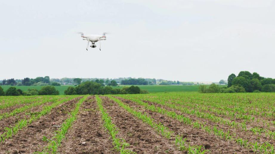 Drones en un área agrícola.