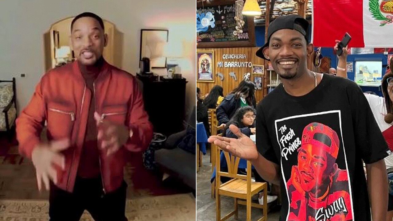 El actor norteamericano Will Smith y el joven venezolano que lo imita en Perú, Yhesual Ávila.