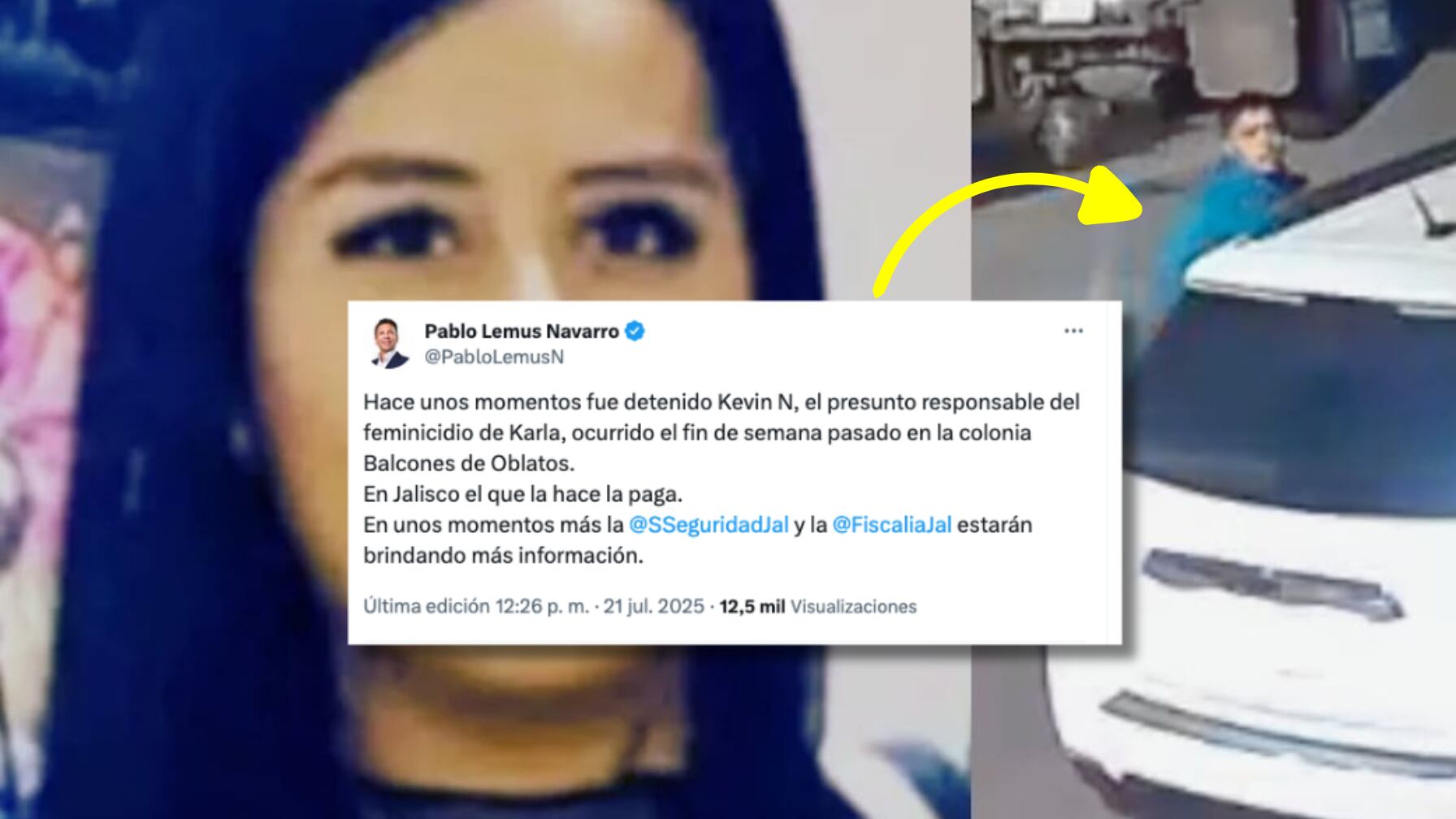El asesinato ocurrió en Balcones de Oblatos, donde Kevin usó un rifle AR-15 para disparar a Karla frente a testigos.